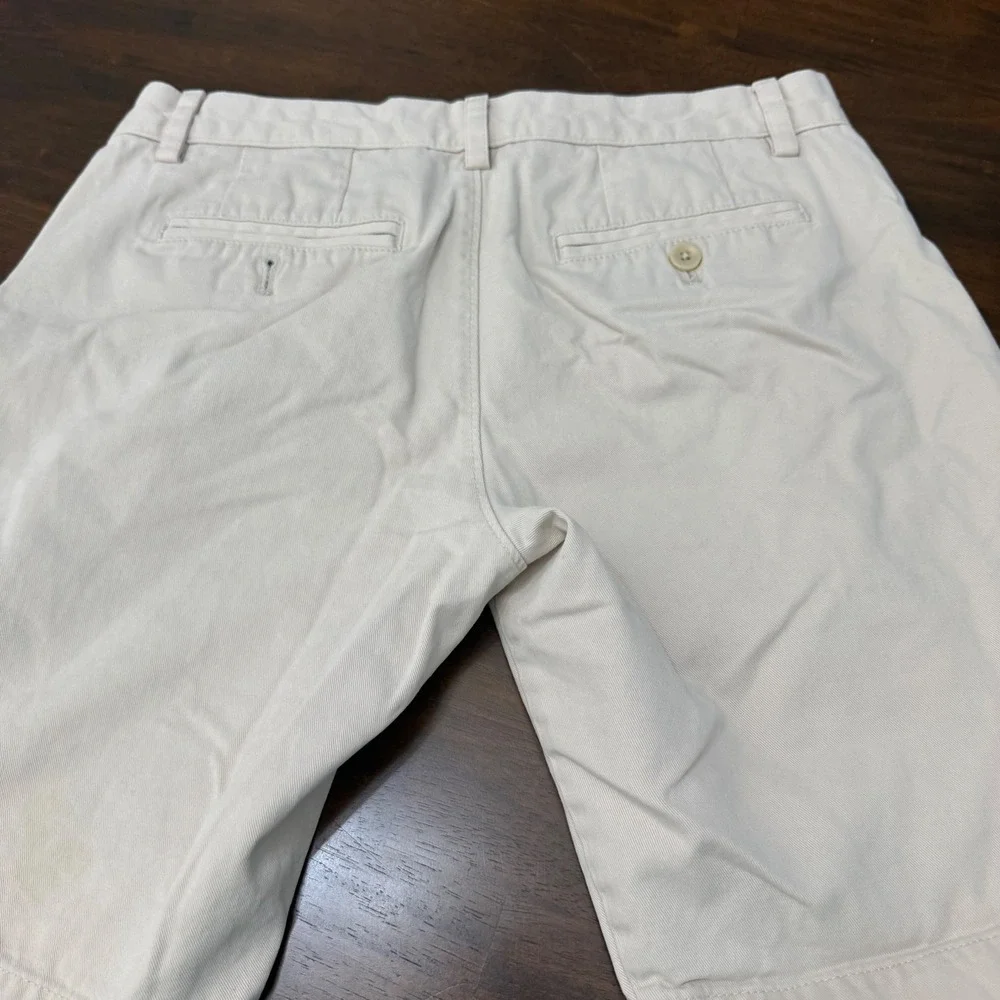 Banana Republic Aiden Short Mens 30 Beige Cotton Twill Flat Front Chino Shorts